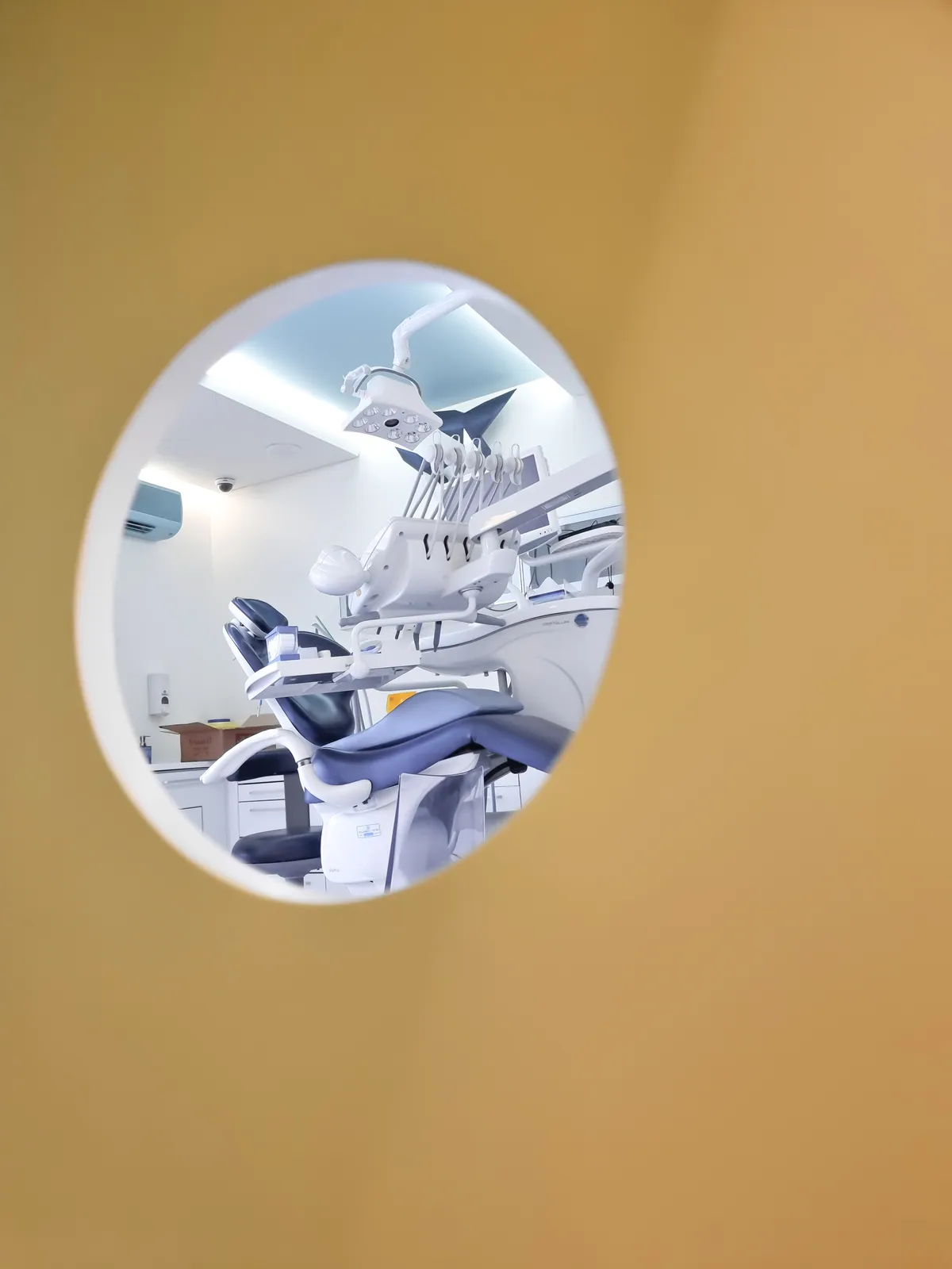 A treatment room doorway at Lumident Polyclinic in Beirut